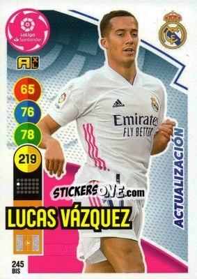 Sticker Lucas Vázquez - Liga Santander 2020-2021. Adrenalyn XL n. 245bis - Panini