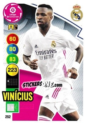 Sticker Vinicius - Liga Santander 2020-2021. Adrenalyn XL n. 252 - Panini