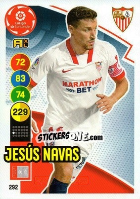 Sticker Jesús Navas - Liga Santander 2020-2021. Adrenalyn XL n. 292 - Panini