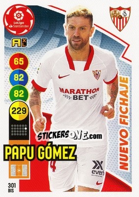 Cromo Papu Gómez - Liga Santander 2020-2021. Adrenalyn XL - Panini