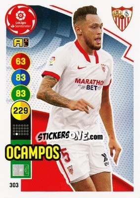 Cromo Ocampos - Liga Santander 2020-2021. Adrenalyn XL n. 303 - Panini