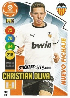 Figurina Christian Oliva - Liga Santander 2020-2021. Adrenalyn XL - Panini