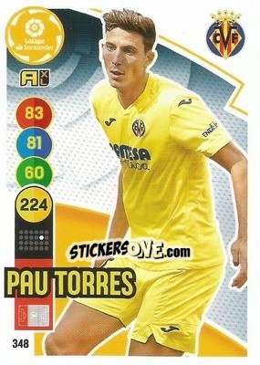 Sticker Pau Torres - Liga Santander 2020-2021. Adrenalyn XL n. 348 - Panini