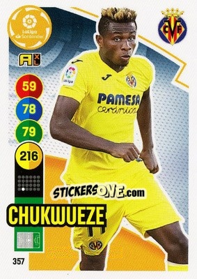 Sticker Chukwueze - Liga Santander 2020-2021. Adrenalyn XL - Panini