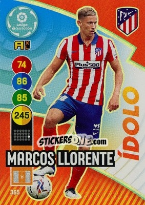 Sticker Marcos Llorente - Liga Santander 2020-2021. Adrenalyn XL n. 365 - Panini
