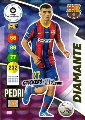 Sticker Pedri - Liga Santander 2020-2021. Adrenalyn XL n. 408 - Panini