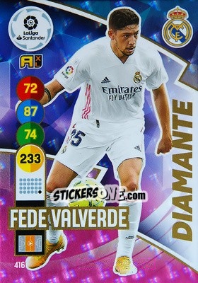 Sticker Fede Valverde - Liga Santander 2020-2021. Adrenalyn XL n. 416 - Panini