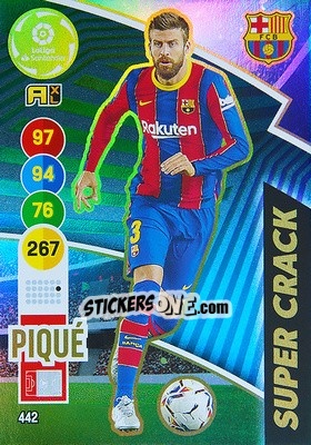 Sticker Piqué - Liga Santander 2020-2021. Adrenalyn XL n. 442 - Panini