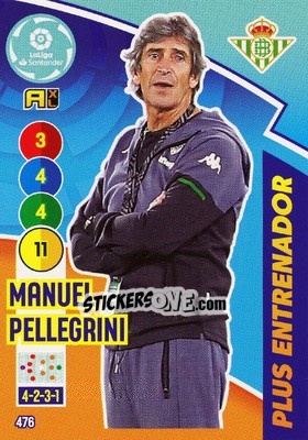 Figurina Manuel Pellegrini - Liga Santander 2020-2021. Adrenalyn XL - Panini