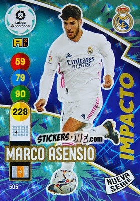 Sticker Marco Asensio - Liga Santander 2020-2021. Adrenalyn XL n. 505 - Panini