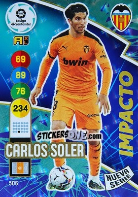 Cromo Carlos Soler - Liga Santander 2020-2021. Adrenalyn XL - Panini