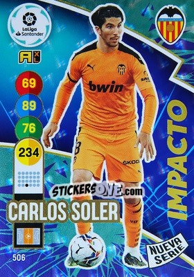 Sticker Carlos Soler - Liga Santander 2020-2021. Adrenalyn XL n. 506 - Panini