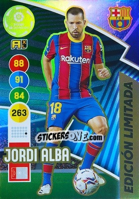 Figurina Jordi Alba - Liga Santander 2020-2021. Adrenalyn XL - Panini
