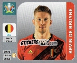 Sticker Kevin de Bruyne - UEFA Euro 2020. Pearl Edition n. 132 - Panini