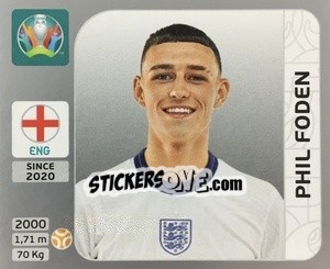 Sticker Phil Foden - UEFA Euro 2020. Pearl Edition n. 412 - Panini