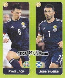 Sticker Ryan Jack / John McGinn - UEFA Euro 2020. Pearl Edition n. 431 - Panini