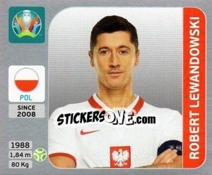 Sticker Robert Lewandowski - UEFA Euro 2020. Pearl Edition n. 477 - Panini