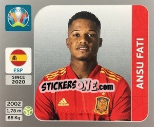 Sticker Ansu Fati - UEFA Euro 2020. Pearl Edition n. 529 - Panini