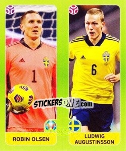 Sticker Robin Olsen / Ludwig Augustinsson - UEFA Euro 2020. Pearl Edition n. 540 - Panini