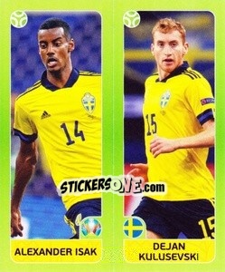 Sticker Alexander Isak / Dejan Kulusevski - UEFA Euro 2020. Pearl Edition n. 545 - Panini