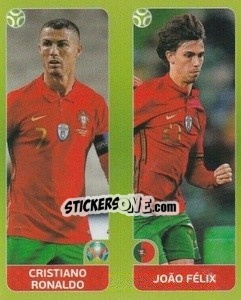 Sticker Cristiano Ronaldo / João Félix - UEFA Euro 2020. Pearl Edition n. 657 - Panini