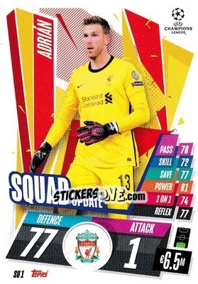 Sticker Adrián - UEFA Champions League 2020-2021. Match Attax Extra - Panini