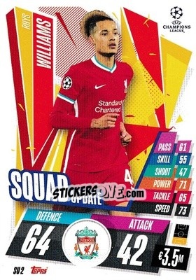 Cromo Rhys Williams - UEFA Champions League 2020-2021. Match Attax Extra - Panini