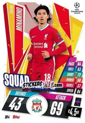 Sticker Takumi Minamino - UEFA Champions League 2020-2021. Match Attax Extra n. SU4 - Panini