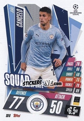 Sticker João Cancelo - UEFA Champions League 2020-2021. Match Attax Extra n. SU8 - Panini