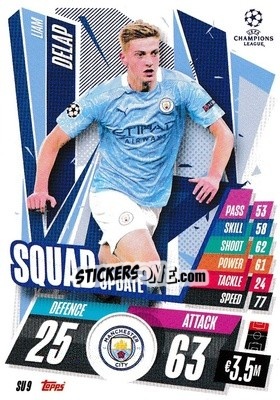 Sticker Liam Delap - UEFA Champions League 2020-2021. Match Attax Extra n. SU9 - Panini