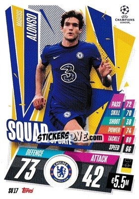 Sticker Marcos Alonso - UEFA Champions League 2020-2021. Match Attax Extra n. SU17 - Panini