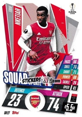 Sticker Eddie Nketiah - UEFA Champions League 2020-2021. Match Attax Extra n. SU27 - Panini