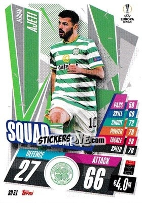 Sticker Albian Ajeti - UEFA Champions League 2020-2021. Match Attax Extra n. SU31 - Panini