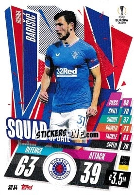 Sticker Borna Barisic - UEFA Champions League 2020-2021. Match Attax Extra n. SU34 - Panini