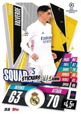 Sticker Federico Valverde - UEFA Champions League 2020-2021. Match Attax Extra n. SU38 - Panini