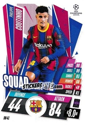 Sticker Philippe Coutinho - UEFA Champions League 2020-2021. Match Attax Extra - Panini