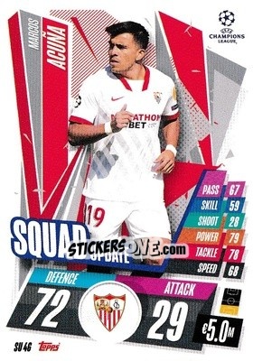 Sticker Marcos Acuña - UEFA Champions League 2020-2021. Match Attax Extra n. SU46 - Panini