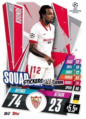 Sticker Jules Koundé - UEFA Champions League 2020-2021. Match Attax Extra n. SU47 - Panini