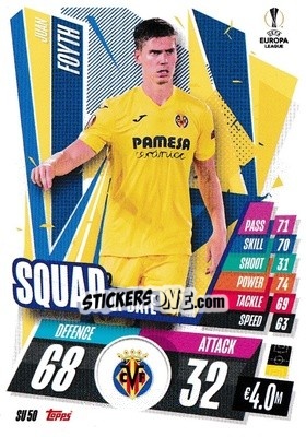 Figurina Juan Foyth - UEFA Champions League 2020-2021. Match Attax Extra - Panini