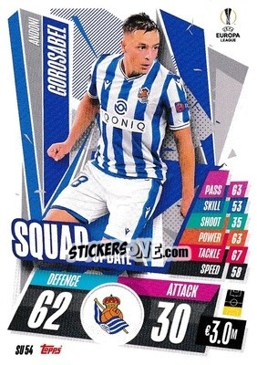Sticker Andoni Gorosabel - UEFA Champions League 2020-2021. Match Attax Extra n. SU54 - Panini