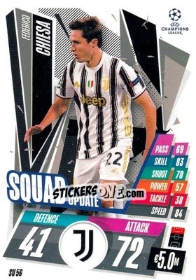 Sticker Federico Chiesa - UEFA Champions League 2020-2021. Match Attax Extra n. SU56 - Panini