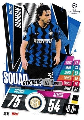 Sticker Matteo Darmian - UEFA Champions League 2020-2021. Match Attax Extra n. SU59 - Panini