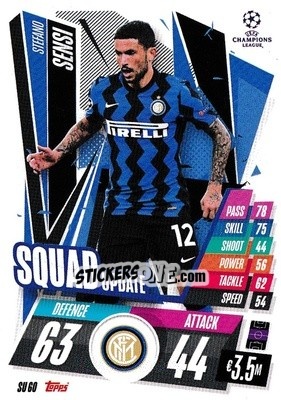 Sticker Stefano Sensi - UEFA Champions League 2020-2021. Match Attax Extra n. SU60 - Panini