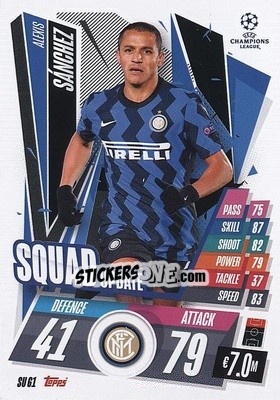 Sticker Alexis Sánchez - UEFA Champions League 2020-2021. Match Attax Extra n. SU61 - Panini