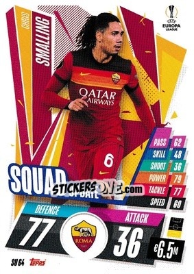 Sticker Chris Smalling - UEFA Champions League 2020-2021. Match Attax Extra n. SU64 - Panini
