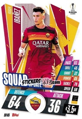 Sticker Roger Ibañez - UEFA Champions League 2020-2021. Match Attax Extra n. SU65 - Panini