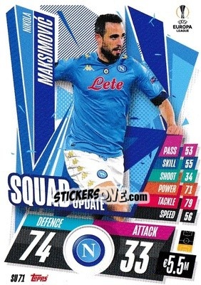 Sticker Nikola Maksimovic - UEFA Champions League 2020-2021. Match Attax Extra n. SU71 - Panini
