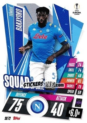 Sticker Tiémoué Bakayoko - UEFA Champions League 2020-2021. Match Attax Extra n. SU72 - Panini