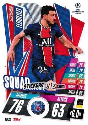 Sticker Alessandro Florenzi - UEFA Champions League 2020-2021. Match Attax Extra n. SU76 - Panini