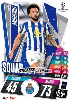 Sticker Felipe Anderson - UEFA Champions League 2020-2021. Match Attax Extra n. SU77 - Panini